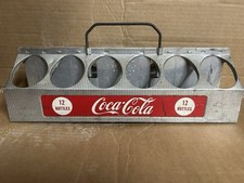 Vintage Coca Cola  Metal Aluminum Soda Carrier 12 Pack Sign Advertising picture