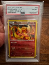 2015 Pokemon XY Ancient Origins Flareon #13 Reverse Holo PSA 8 picture