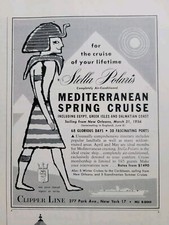 1955 Stella Polaris Mediterranean Spring cruise clipper line Egypt Greece  ad picture