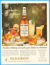 1963 Old Crow Kentucky Bourbon Whiskey Frankfort Cocktails Sour Mint Julep Ad picture