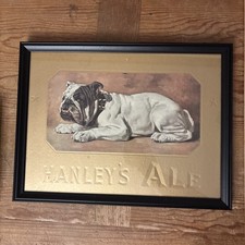 HANLEY’S ALE BEER Sign Bulldog PROVIDENCE RHODE ISLAND 13”x17” Cardboard picture