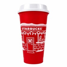 Starbucks Pack of 5 Reusable Christmas Holiday 16oz Cups picture