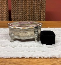 Charles Rennie Mackintosh Inspired Trinket Box Stained Glass Vintage Style picture