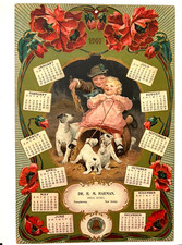 Lovely 1907 Ad Calendar w/ Ad On Back 