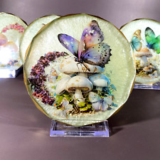 Andrea’s SPRING COLLECTION Handmade Resin Butterfly and Mushroom Coasters picture