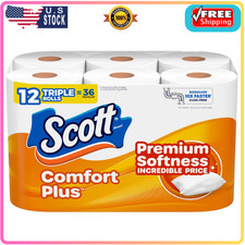 Scott ComfortPlus Toilet Paper, 12 Triple Rolls,231 Sheets per Roll,Septic-Safe picture