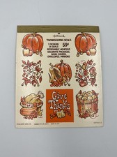 Vintage Hallmark Thanksgiving Seals 1960s Full Unused Set Rare Nice Find picture