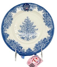 Royal Stafford Blue Christmas Tree Salad Plate 8.4in Made in England picture