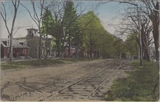 Main Street Station Glastonbury CT Trolley Streetcar Tracks Rail 1912 Postcard picture