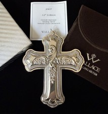 2007 Wallace Silversmiths Grand Baroque Sterling Silver Cross Pendant Ornament picture