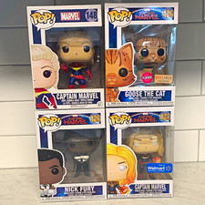 Funko Pop Captain Marvel 4-Pack Captain Marvel Nick Fury Goose Flocked EXCL picture