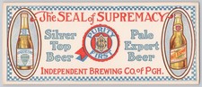 Independent Brewing Co Pittsburgh PA Pre Pro Beer Advertising Ink Blotter B1-48 picture