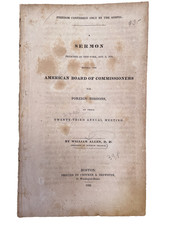 1832 Sermon William Allen NYC to American Board of Commissioners Christian ATQ picture