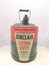Vintage 1946 5 Gallon Oil Can Sinclair Extra Duty picture