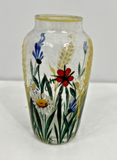Miniature Handpainted Glass Vase Flowers 2 5/8