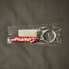 Supreme Red & White Logo Plastic Keychain w/ Detachable Keyring picture