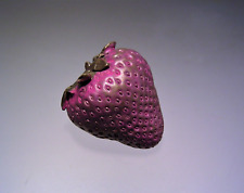 Antique Bronze Life Size Cold Painted Strawberry Paperweight picture
