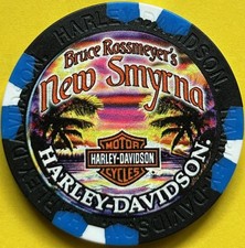 Harley Davidson Wide Print Poker Chip New Smyrna Beach HD in Florida CLOSED picture