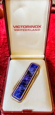 1980s Victorinox  Classic  Deluxe  Blue Marble In Original  Box Mint . picture