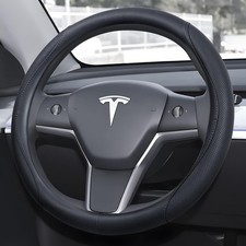 Nappa Leather Steering Wheel Cover for Tesla Model 3 2016- Highland and Model Y picture