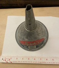 Center Tube Funnel Delphos Quality Galvanized Ware Since 1898 1 QT 6 INCH VINTAG picture