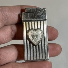 VINTAGE ASR ASCOT LIGHTER WITH HEART PHOTO LOCKET HOLDER picture
