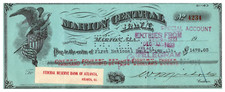 1933 Signed Check Marion Central Bank Alabama Federal Reserve Atlanta GA Label picture