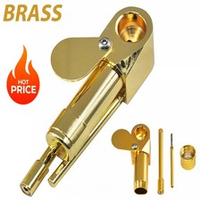 1× Brass Tobacco Smoking Proto Pipe style w Stash Storage Cylinder Chamber US picture