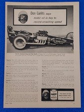 1959 DON GARLITS / PENNZOIL MOTOR OIL VINTAGE PRINT AD NHRA DON'S SPEED SHOP CAR picture
