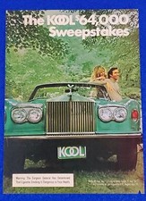 1975 KOOL CIGARETTES CLASSIC ORIGINAL PRINT AD $64,000 SWEEPSTAKES ROLLS ROYCE picture