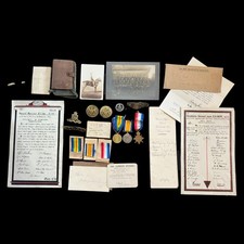 WW1 ROYAL ARTILLERY MEDAL TRIO RSM E G NEW ARCHIVE WARRANT NOTEBOOK PHOTOS picture