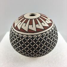 Mata Ortiz Pottery Signed Yolanda Renteria Olla Vase Folk Art Geometric Design picture