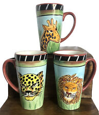 Tall Coffee Mug Lot Tiger Lion Giraffe Jungle    picture