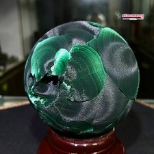 4LB Natural Malachite Sphere Botryoidal Open Mouth Crystal Ball Mineral Specimen picture