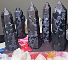 MYSTIC MERLINITE INDIGO GABBRO Crystal Point Generator Faceted Healing Wand YES picture