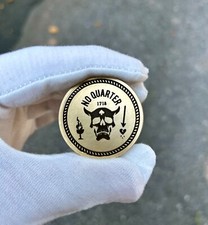 Blackbeard’s Flag EDC Coin | Solid Brass 40mm Challenge Token | Jolly Roger picture