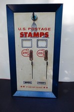 Vintage Postal Stamp Machine, dual 25 cent, with key picture