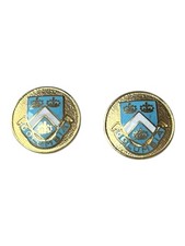 Pair of  Vintage Columbia University School Crest Metal Clothing Buttons Ivy Lg picture
