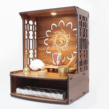 Heartily Mangal Beautiful Wooden Pooja Stand for Home Temple and Office Puja ... picture