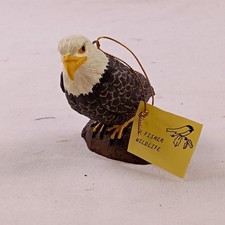 Fisher Wildlife Hand Painted Bald Eagle Ornament Made in China New with Tag picture