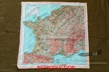 WW2 D-Day Zones of France silk Invasion Escape Map 