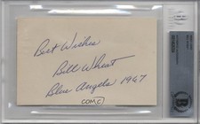 BAS Historical Authenticated Auto Index Cards Bill Wheat BGS Authentic Auto ow6 picture
