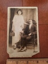c. 1920 African American Dapper Couple Real Photo Postcard RPPC picture