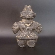 Dogu Jomon Period Haniwa Clay Statue Earthen Figure Black 12cm Replica picture