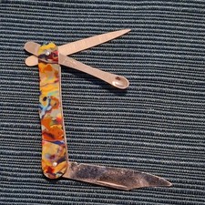 Vintage 1920s Czechoslovakia miniture pocket knife with snuff spoon picture