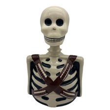 SKELLY by Los Azulejos Tequila Glazed Pottery Skeleton Decanter Empty Bottle9.5” picture