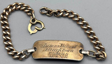 WWII 1/20 12K Gold Navy Named & Numbered I.D. Bracelet With J-Hook by Forstner picture