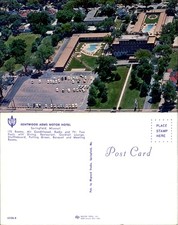 Kentwood Arms Motor Hotel Springfield Missouri MO aerial 1960s vintage postcard picture