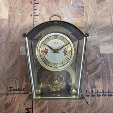 VTG  Aug Schatz & Sohner Brass 8 Day 2 Jewels #59 Carriage Clock Black Runs Fast picture
