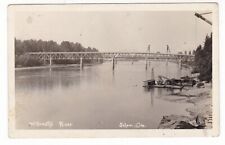 1922 RPPC SALEM OREGON WILLAMETTE RIVER BRIDGE WATER SLIDE VINTAGE POSTCARD OR  picture